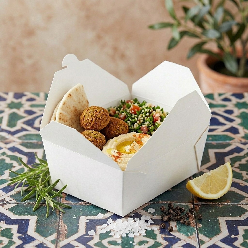 #4 White Folded Paper Take-Out Container