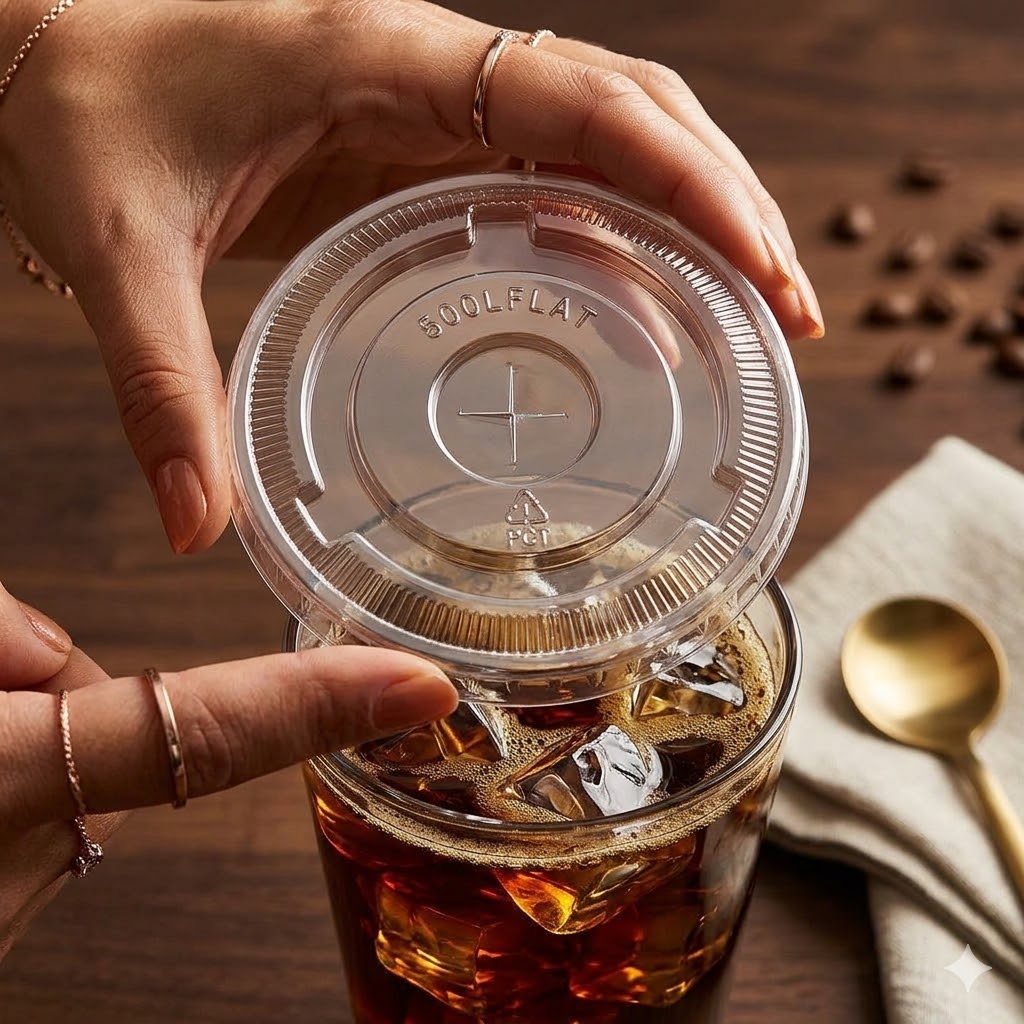 Flat Lids for 12-24oz Clear PET Cup | 98mm