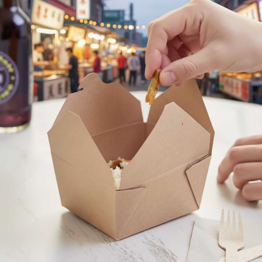 #1 Kraft Folded Paper Take-Out Container