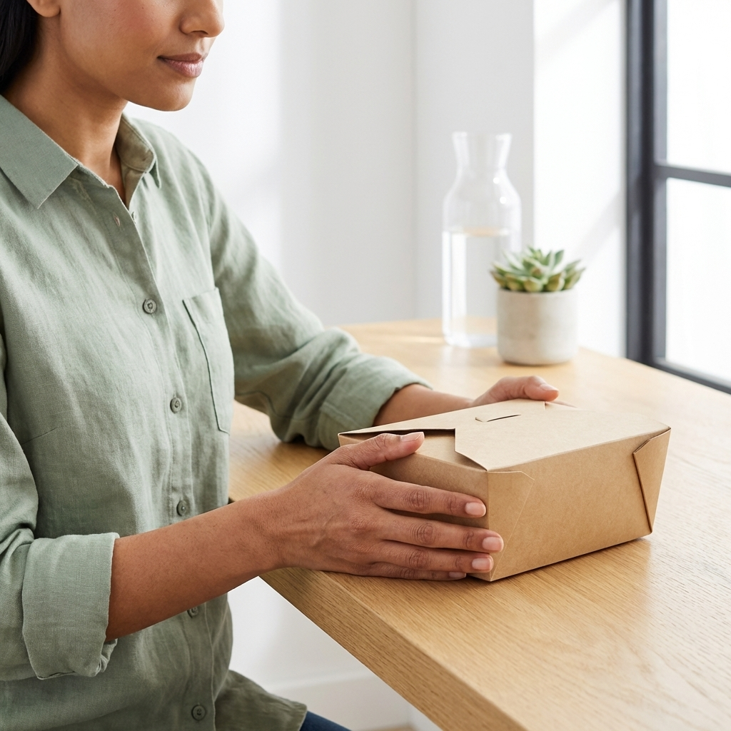 #8 Kraft Folded Paper Take-Out Container