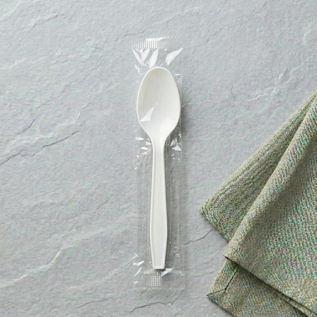 Cutlery Spoons WHITE Heavy Duty Individually Wrapped