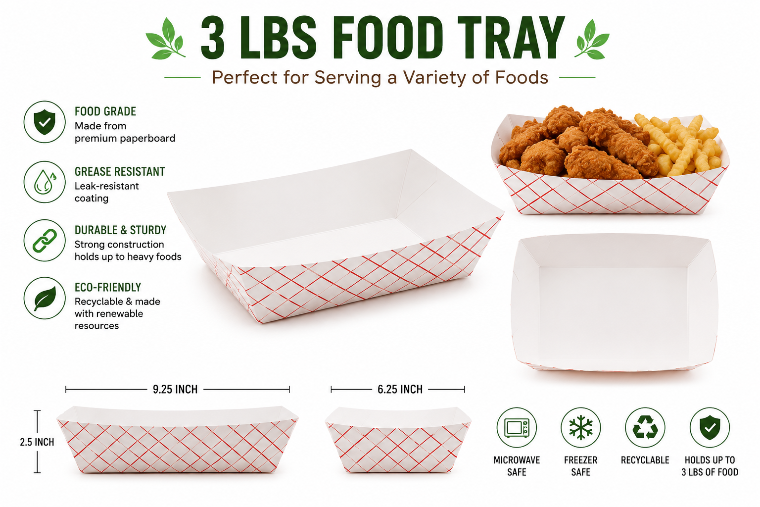 3lbs Food Tray