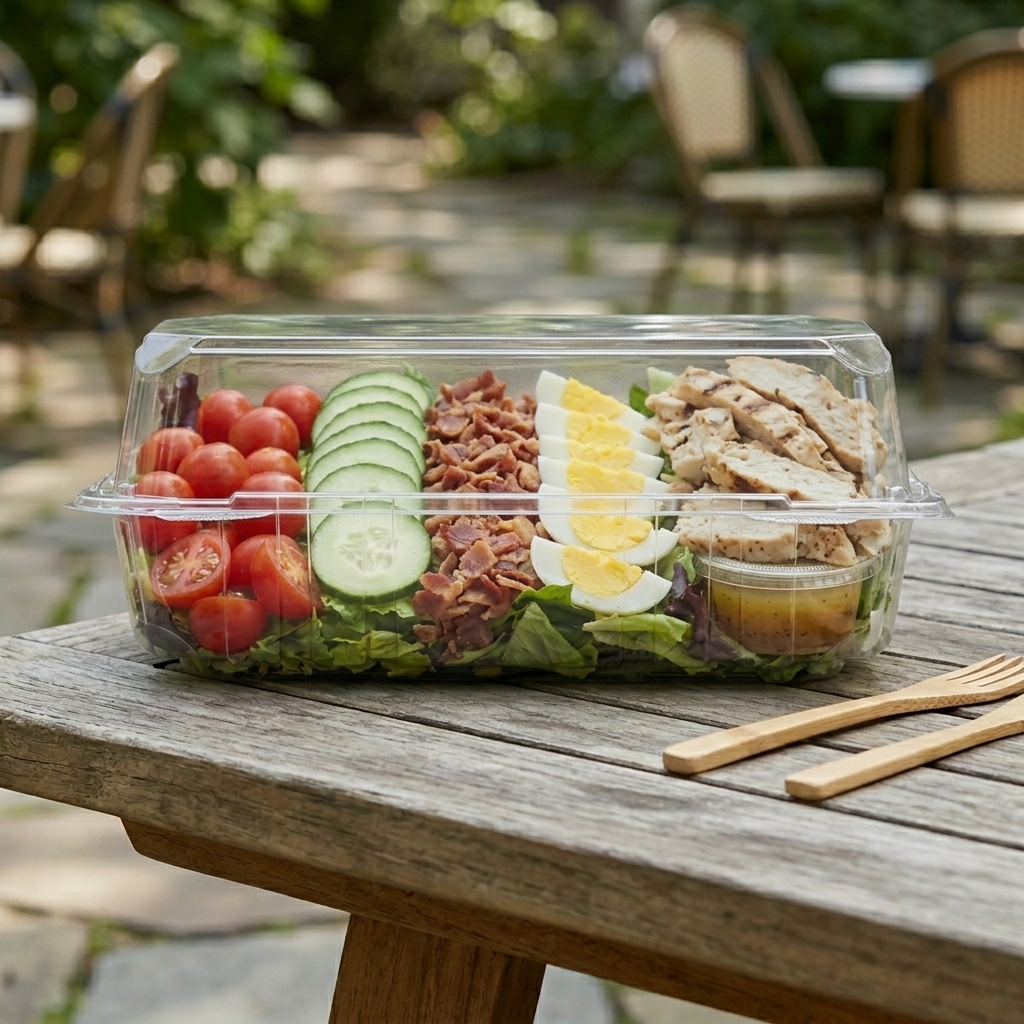 9" x 5" Clear PET Hinged Container