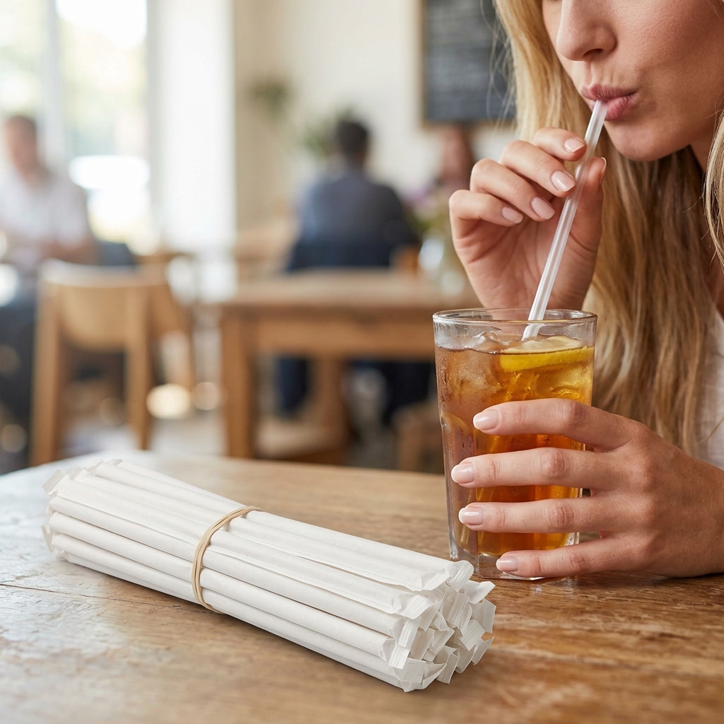 Clear Jumbo Straws 7.75” (Paper Wrapped)