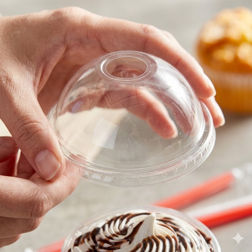 Dome Lids for 9oz PET Cups