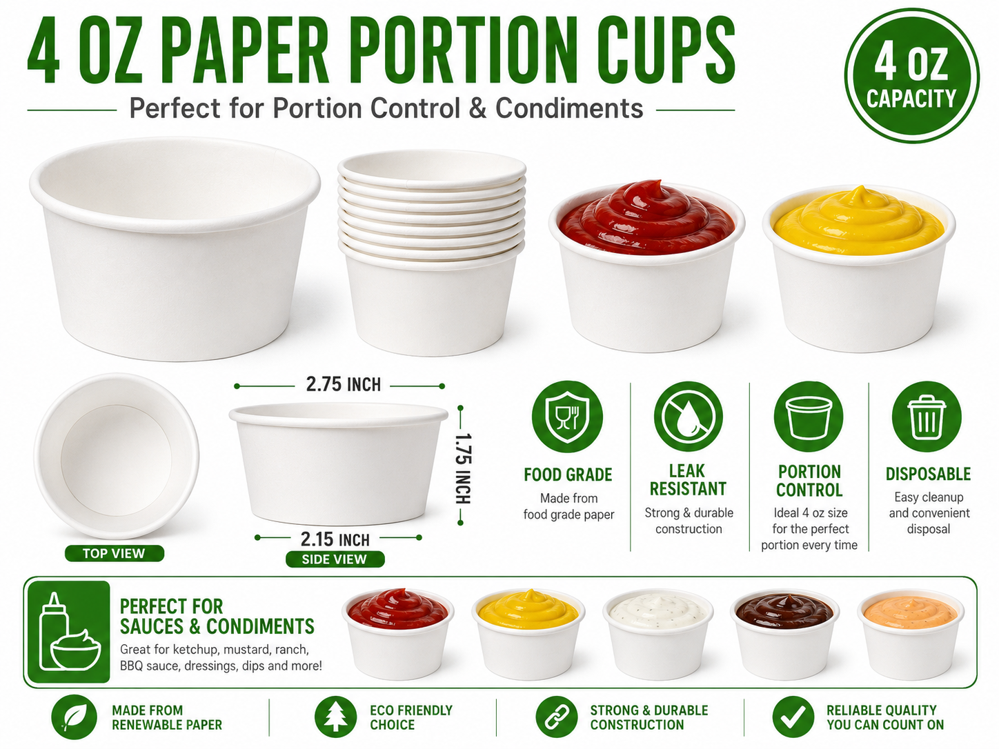 4oz Paper Portion Cups