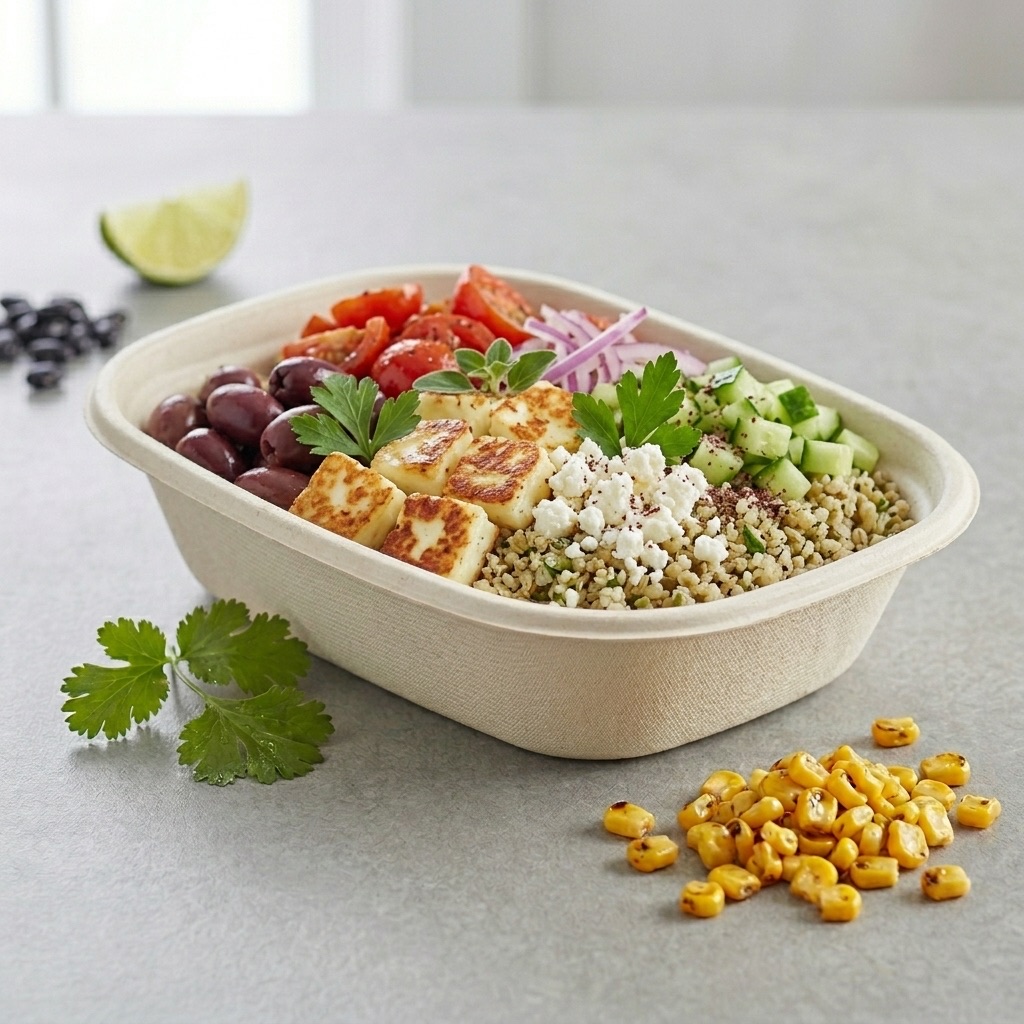 8.7x6.7x2.1 in (30 oz) Fiber Box - UnbleachedPlant Fiber - Compostable - No PFAS