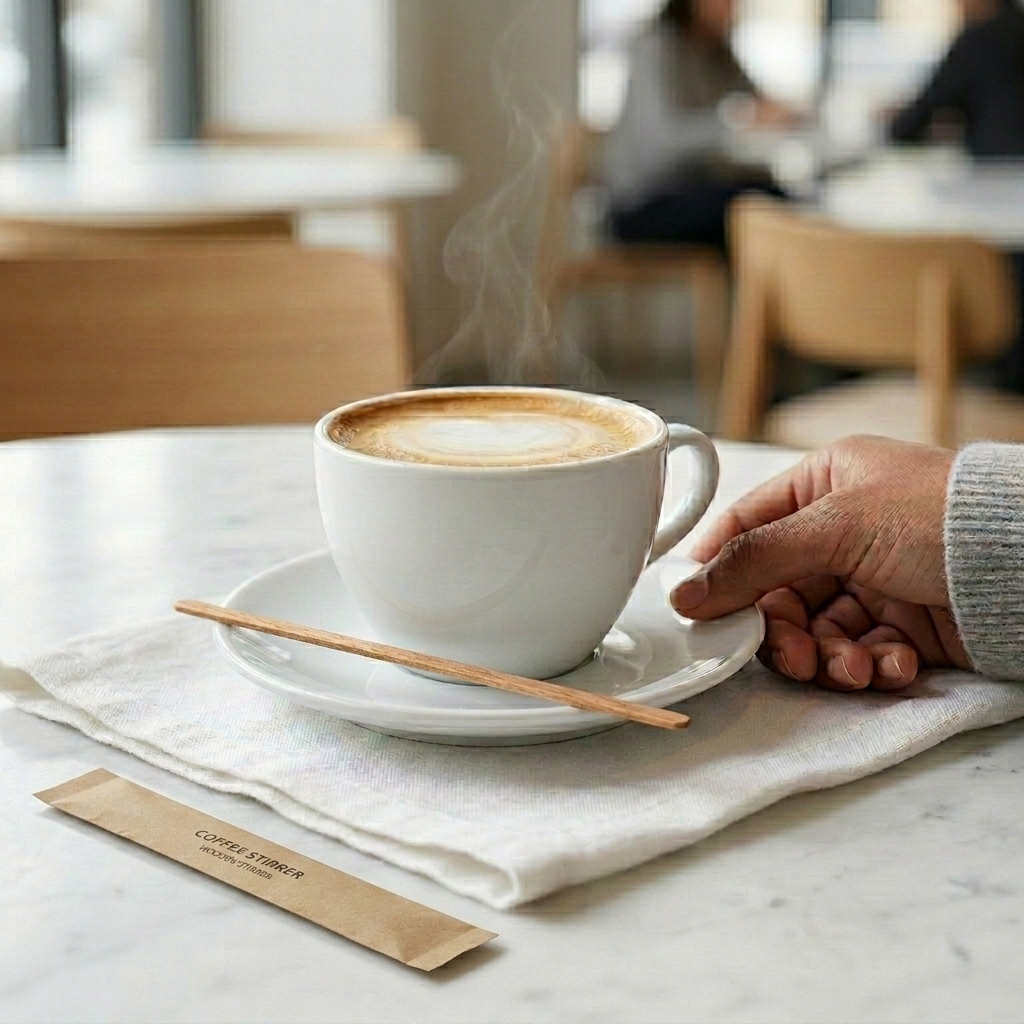 Coffee Stirrer Wooden 7.5" Paper Wrapped