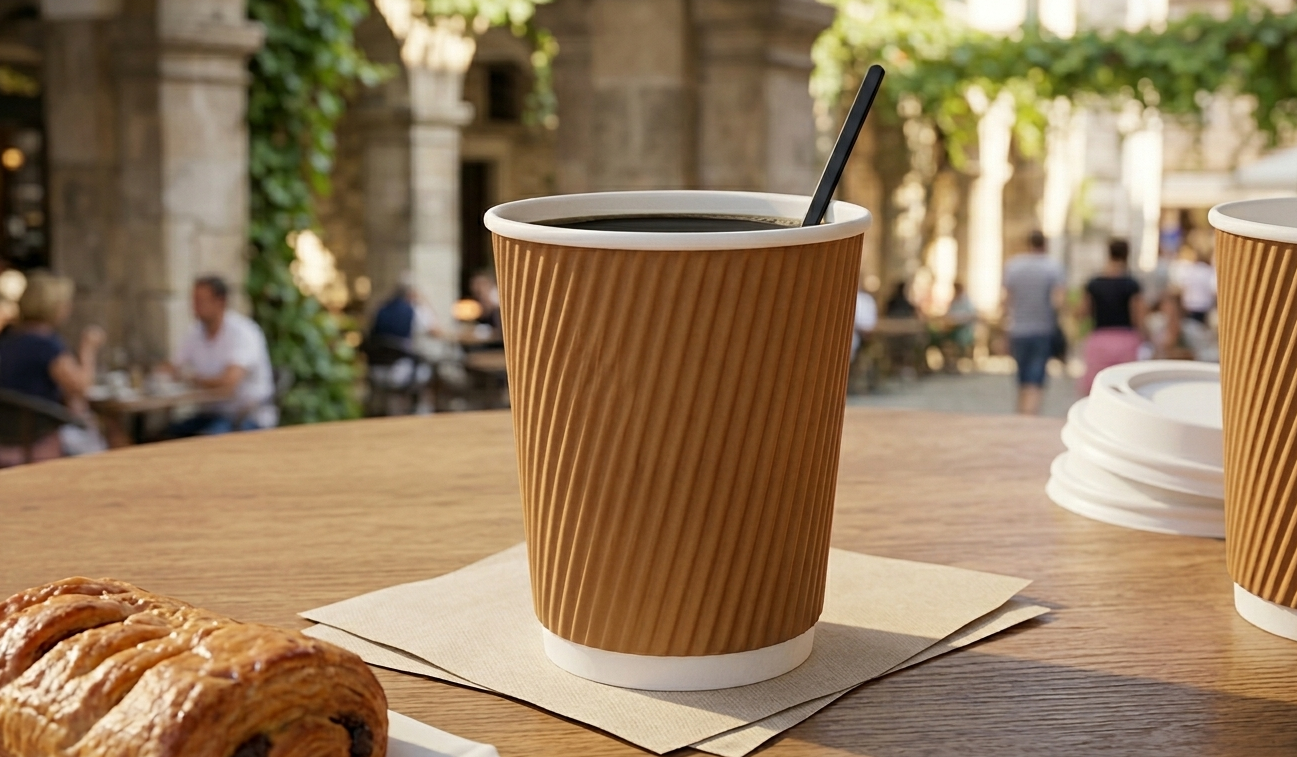 8oz Ripple Kraft Hot Cups