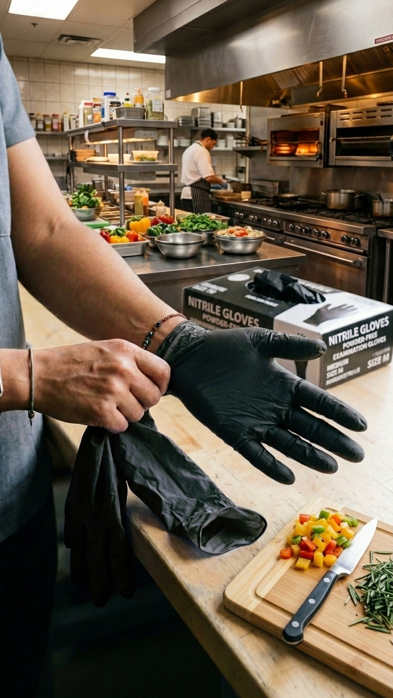 Premium Nitrile Gloves Black - Small/Medium