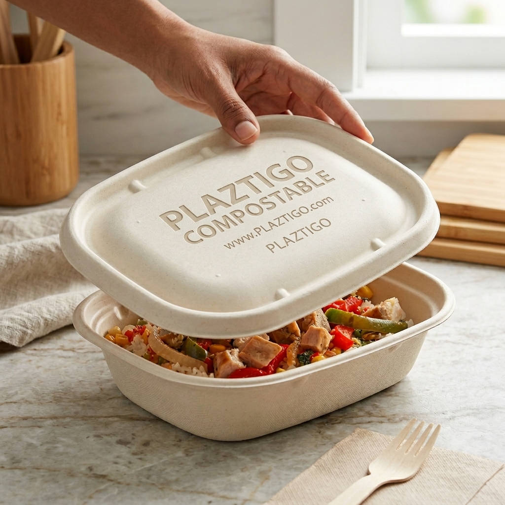 Fiber Lid for 20-44 Fiber Box - Unbleached Plant Fiber - Compostable