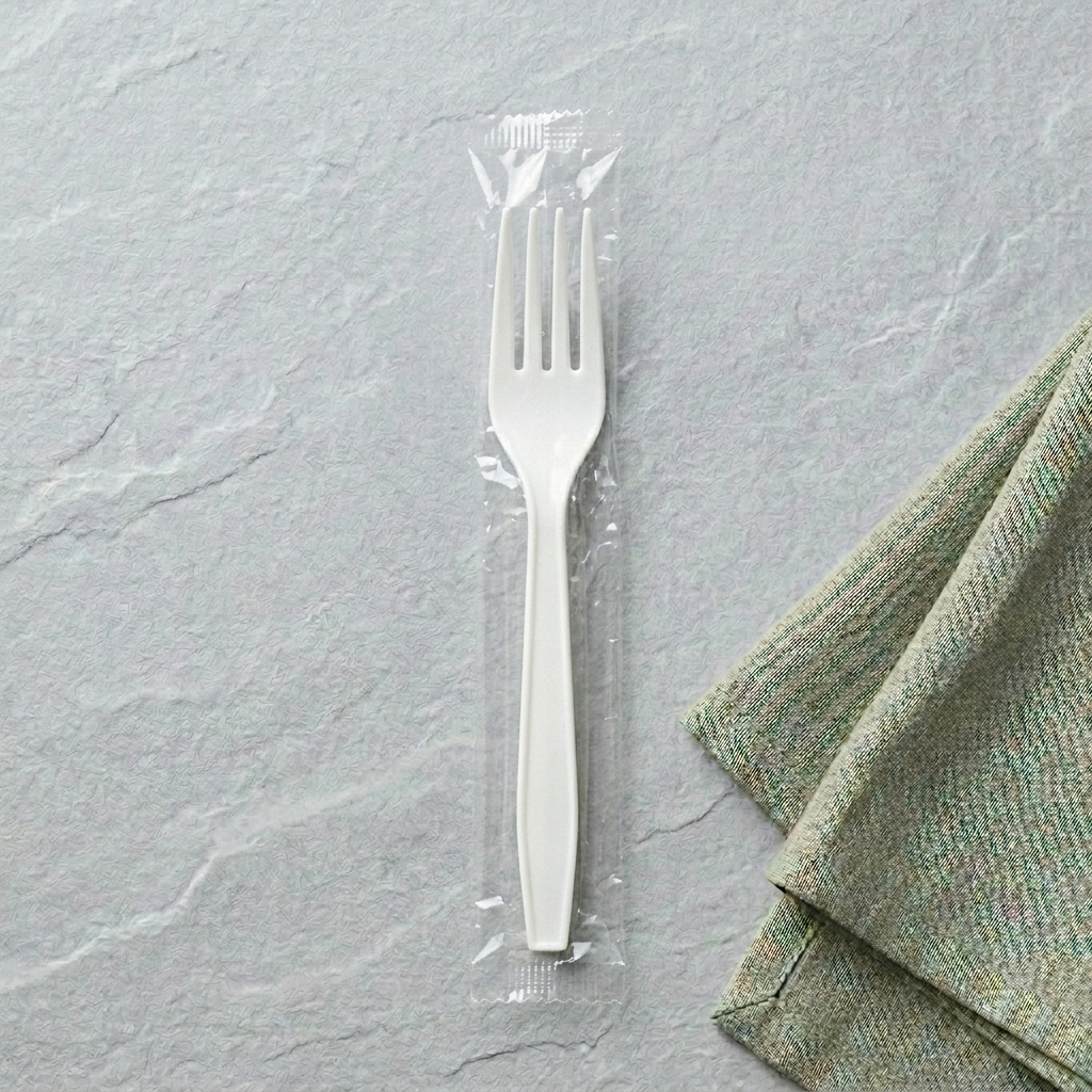 Cutlery Forks WHITE Heavy Duty Individually Wrapped