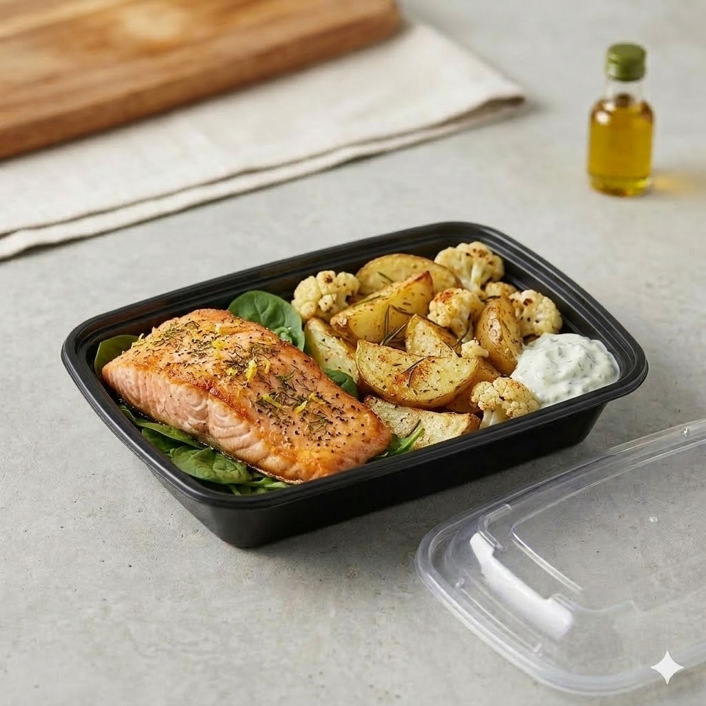 38oz Black Rectangle Containers