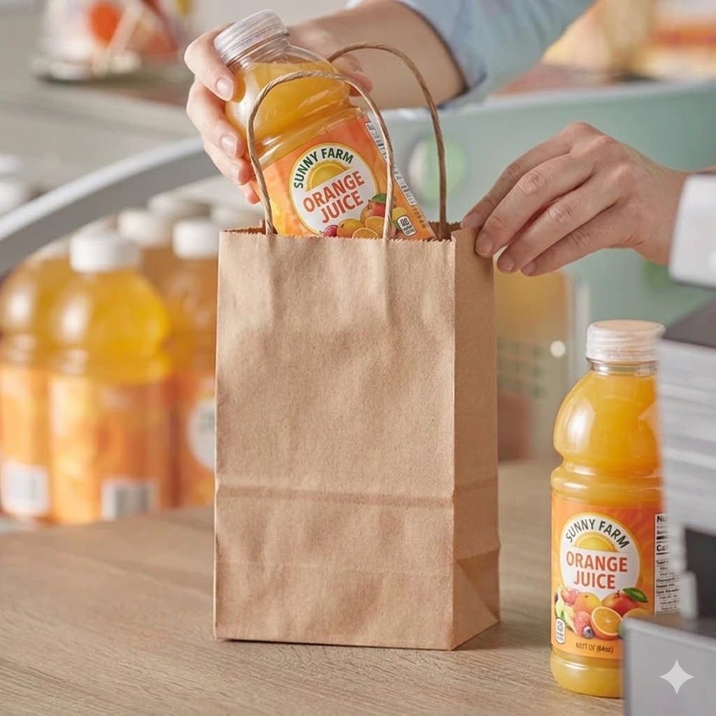 Kraft Paper Bag 8″ x 4.5" x 10.25" (Twisted Handles)